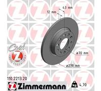 2x Brake disc solid 110.2213.20 ZIMMERMANN for ALFA ROMEO JEEP FIAT