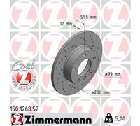 2x Brake disc solid 150.1268.52 ZIMMERMANN for BMW 3 3 Coupe 3 Convertible