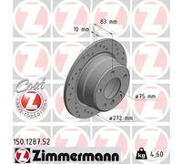 2x Brake disc solid 150.1287.52 ZIMMERMANN for BMW Z3 Roadster Z3 Coupe