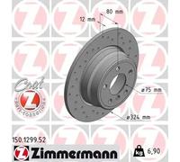 2x Brake disc solid 150.1299.52 ZIMMERMANN for BMW X5