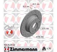 2x Brake disc solid 150.3429.52 ZIMMERMANN for BMW 1 3 1 Coupe