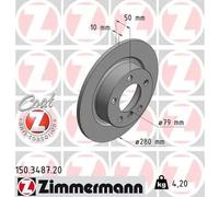 2x Brake disc solid 150.3487.20 ZIMMERMANN for MINI MINI COUNTRYMAN MINI PACEMAN