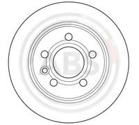 2x Brake disc solid 16298 A.B.S. for VW FORD SEAT