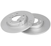 ABS 18443 Rear Brake Discs Pair 249mm Solid Fits Peugeot 308 1610761980