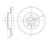 2x Brake disc solid 23-0686C METELLI for VOLVO FORD