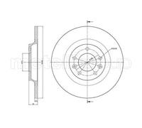 2x Brake disc solid 23-0795C METELLI for PEUGEOT CITROËN