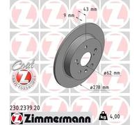 2x Brake disc solid 230.2379.20 ZIMMERMANN for FIAT SUZUKI