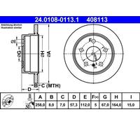ATE Brake disc solid 24.0108-0113.1 Brake rotor,Brake discs MERCEDES-BENZ,A-Klasse (W169),B-Klasse (W245)