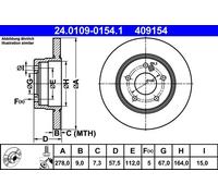 Brake Disc MERCEDES-BENZ C-CLASS C 180 CGI 24.0109-0154.1 (1 pcs)