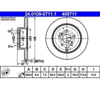 ATE 24.0109-0711.1 Brake disc
