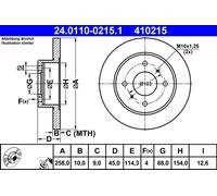 2x Brake disc solid 24.0110-0215.1 ATE for NISSAN PRIMERA PRIMERA Hatchback