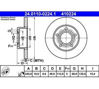 Fits ATE 24.0110-0224.1 brake disc VW T. PASSAT 1.9-2.8 96-05 UK Stock
