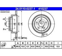 2x Brake disc solid 24.0110-0237.1 ATE for SUBARU IMPREZA Saloon IMPREZA Estate