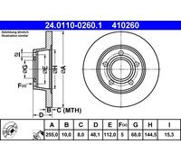 ✅Fits ATE 24.0110-0260.1 Brake disc 1 pc. 24.0110-0260.1 Brake disc ⭐UK Seller⭐