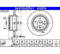 ATE 24.0110-0274.1 Brake disc