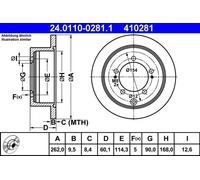 ATE 24.0110-0281.1 Brake disc