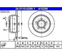 Genuine ATE Brake Disc For Jeep GRAND 98-05 052098666