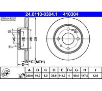 Rear Brake Disc Mitsubishi Smart:COLT VI 6,FORFOUR,CZC 4605A076 4544200072