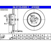 ATE 24.0110-0305.1 Brake disc