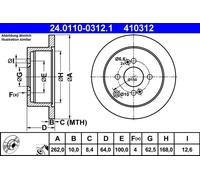 Brake Disc HYUNDAI ACCENT III 1.4 GL 24.0110-0312.1 (1 pcs)