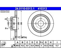 ATE 24.0110-0313.1 Brake disc