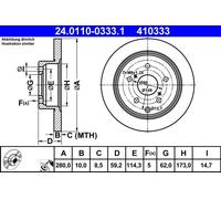 ATE 24.0110-0333.1 Brake disc