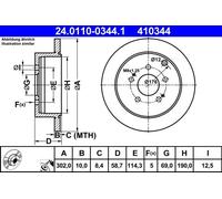 ATE 24.0110-0344.1 Brake disc