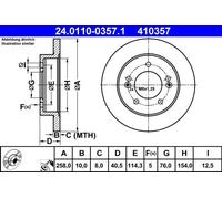 Fits ATE 24.0110-0357.1 brake disc HYUNDAI T. IX20 1,4-1,6 10- UK Stock