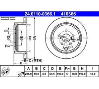Fits ATE 24.0110-0366.1 brake disc SUBARU T. FORESTER/IMPREZA/LEGACY/OUTBACK 08-