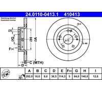ATE Brake Disc 24.0110-0413.1 – Honda Civic X – Part 42510TGNG00