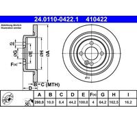 ATE 24.0110-0422.1 Brake disc