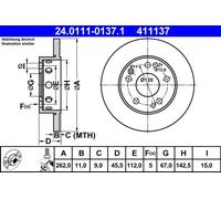 ATE 24.0111-0137.1 Brake disc