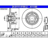Rear Brake Disc for Renault:GRAND SCENIC III 3,3,FLUENCE 432000007R 402029646R
