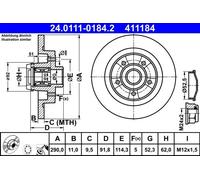 Rear Brake Disc for Renault:GRAND SCENIC III 3 402020536R 432020016R