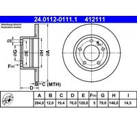 ATE 24.0112-0111.1 Brake disc