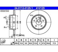 ATE 24.0112-0129.1 Brake disc