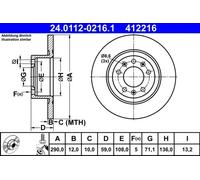 Fits ATE 24.0112-0216.1 Brake disc 1 pc. 24.0112-0216.1 Brake disc re ⭐UK Stock⭐