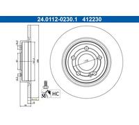 ATE 24.0112-0230.1 Brake disc