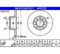 ATE 24.0113-0113.1 Brake disc