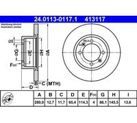 ATE 24.0113-0117.1 Brake disc