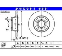 ATE 24.0113-0181.1 Brake disc