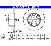 ATE 24.0310-0226.1 Brake disc
