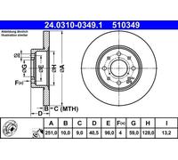 ATE 24.0310-0349.1 Brake disc