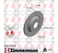 2x Brake disc solid 250.1316.20 ZIMMERMANN for FORD FOCUS IV