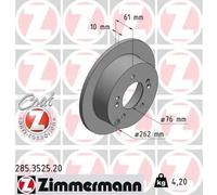 2x Brake disc solid 285.3525.20 ZIMMERMANN for KIA HYUNDAI