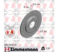 2x Brake disc solid 285.3529.20 ZIMMERMANN for HYUNDAI KIA