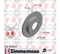 2x Brake disc solid 320.3808.20 ZIMMERMANN for HYUNDAI KIA