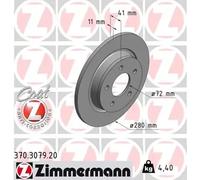 2x Brake disc solid 370.3079.20 ZIMMERMANN for MAZDA 5 3 3 Saloon
