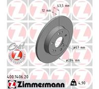 2x Brake disc solid 400.1406.20 ZIMMERMANN for MERCEDES-BENZ 124 Saloon E-CLASS