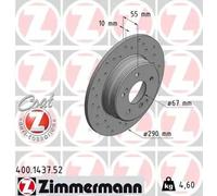 2x Brake disc solid 400.1437.52 ZIMMERMANN for MERCEDES-BENZ C-CLASS E-CLASS CLK